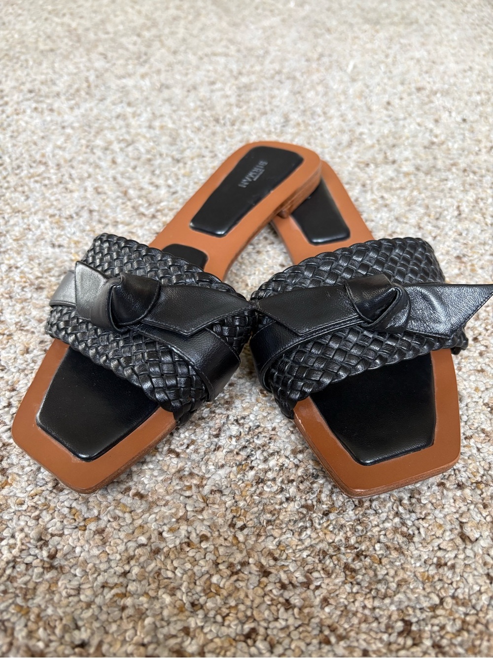 Women’s Alexandre Birman Black Braided Leather Slide Sandals size 37